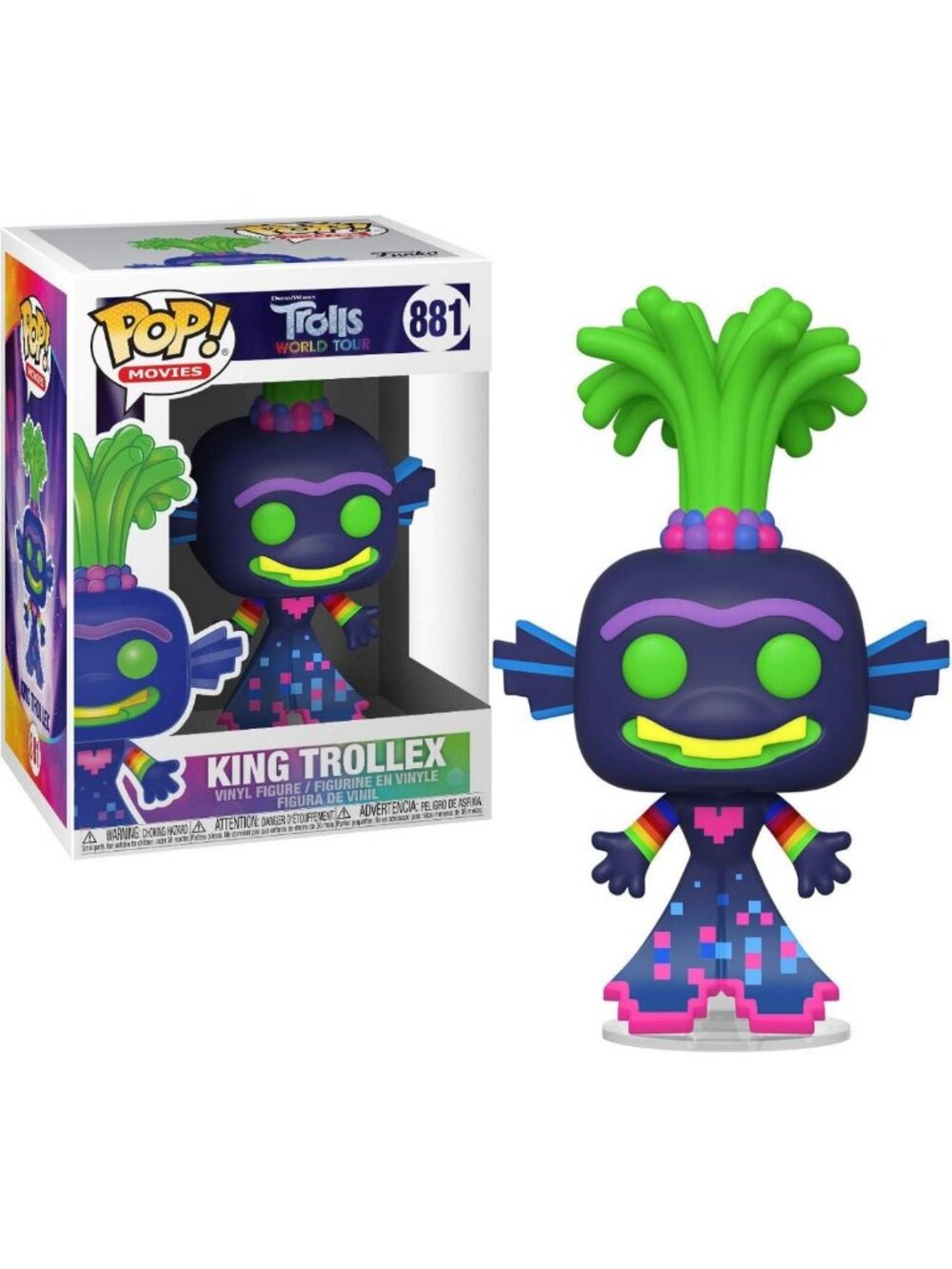 Colorful King Trollex Funko Pop! Figure from Trolls World Tour - Collectible Toy